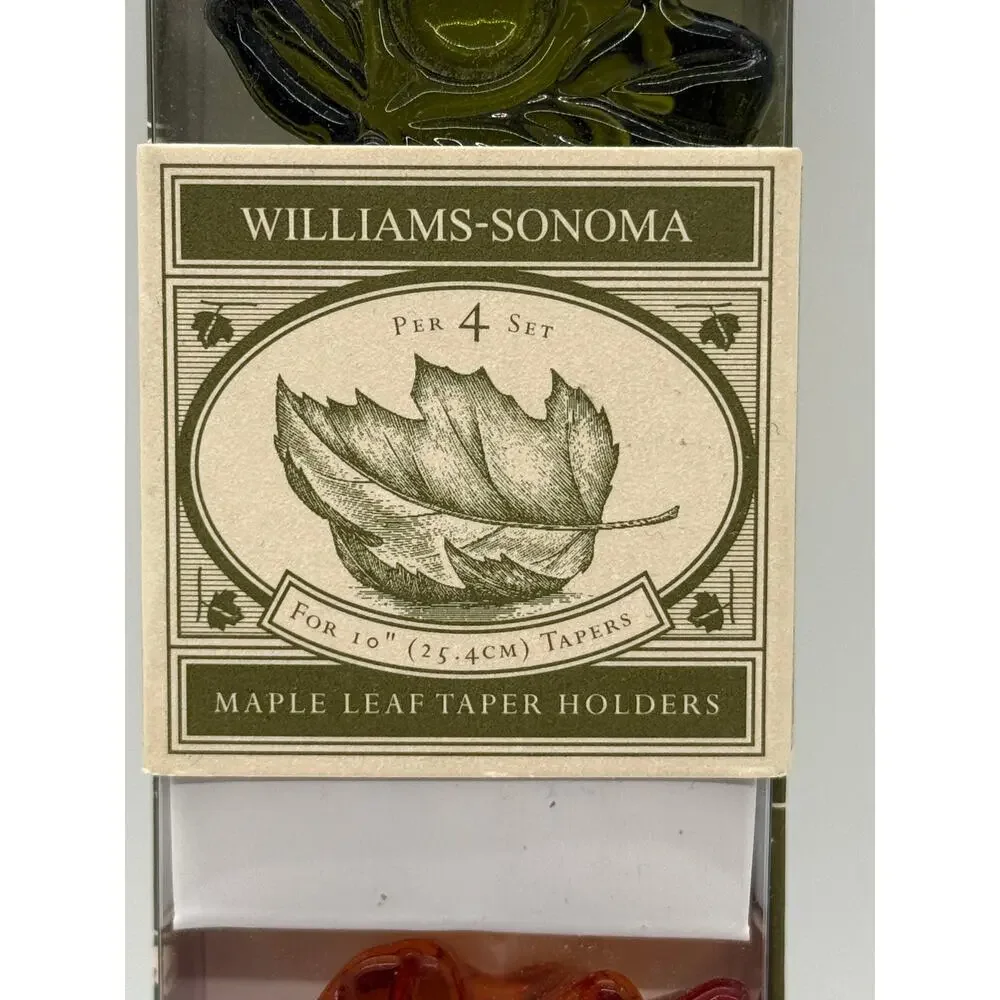 Williams Sonoma Set Of 4 Maple Leaf Taper Holders New